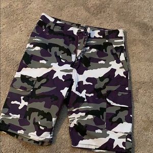 Purple Camo High waisted shorts